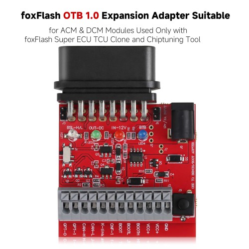 FoxFlash ECU TCU Clone and Chip Tuning tool Plus OTB 1.0 Expansion Adapter and LED BDM Frame With 4 Probes